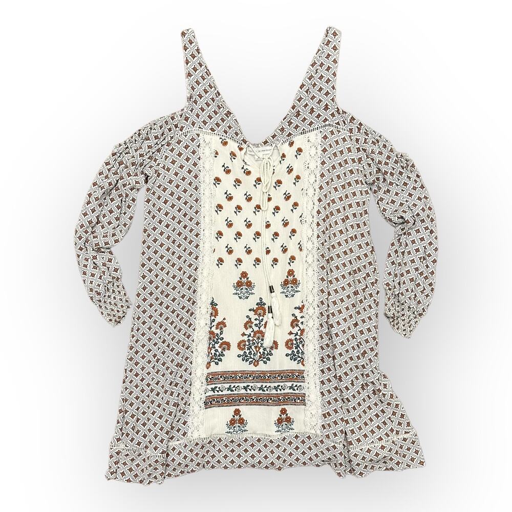 Coco + Jaimeson Cold Shoulder Boho Mini Dress Crochet Lace‎ Size XL